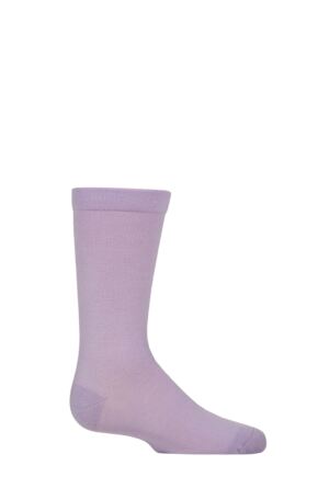 Boys and Girls 1 Pair SOCKSHOP Plain and Striped Bamboo Socks with Comfort Cuff and Smooth Toe Seams Lilac 6-8.5