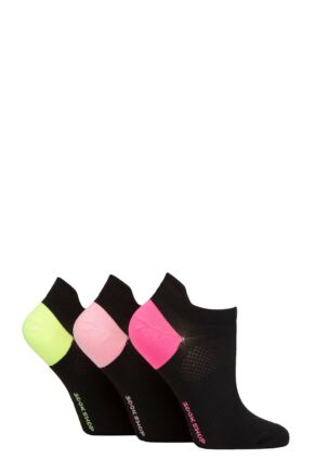 Women's 3 Pair SOCKSHOP Poly Sports No Show Socks