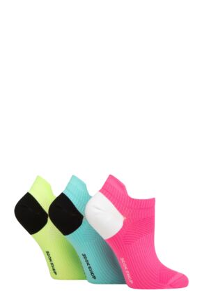 Women's 3 Pair SOCKSHOP Poly Sports No Show Socks