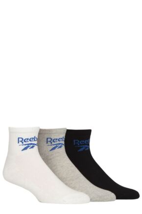 Mens and Women's 3 Pair Reebok Foundation Cotton Ankle Socks