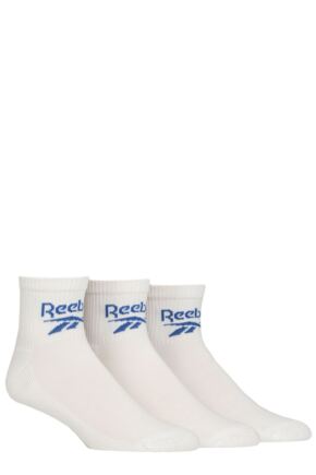 Mens and Women's 3 Pair Reebok Foundation Cotton Ankle Socks