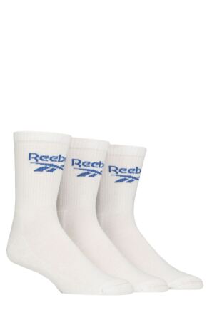 Mens and Women's 3 Pair Reebok Foundation Cotton Crew Socks