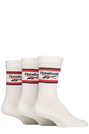 Mens and Women's 3 Pair Reebok Essentials Cotton Crew Socks