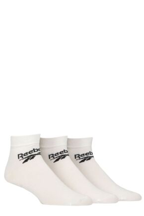 Mens and Women's 3 Pair Reebok Core Cotton Ankle Socks