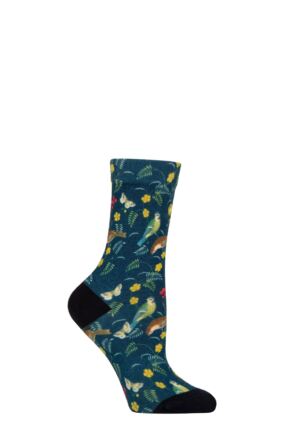 Women's 1 Pair SOCKSHOP RHS Royal Horticultural Society Patterned Socks