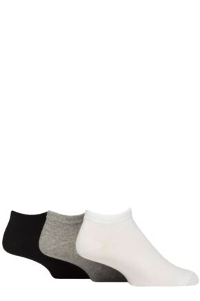 Mens 3 Pair SOCKSHOP Wildfeet Plain Cotton Trainer Socks