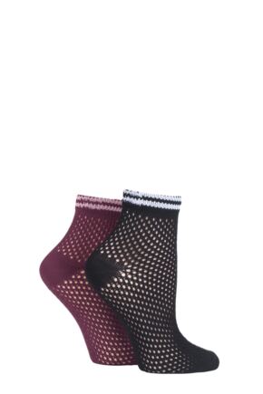 Women's 2 Pair Elle Soft Net Sporty Anklet Socks