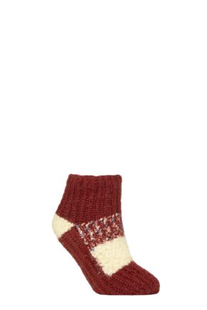 Women's 1 Pair Elle Sherpa Lined Slipper Socks Cinnamon 4-8