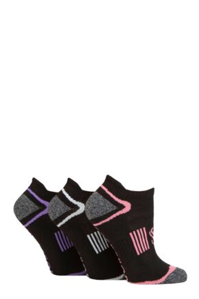 Women's 3 Pair SOCKSHOP Performance Sport Half Cushioned Tech Trainer Socks