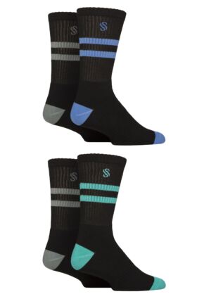 Mens 4 Pair SOCKSHOP Sport Performance Crew Socks