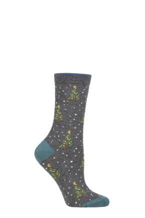 Women's 1 Pair Thought Diana Christmas Tree Organic Cotton Socks