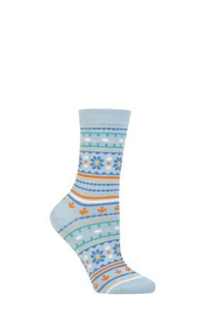 Women's 1 Pair Thought Waverly Floral Fairisle Organic Cotton Socks