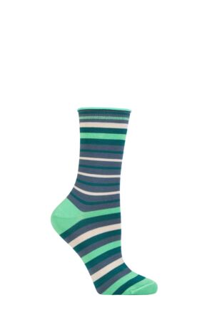 Women's 1 Pair Thought Bamboo and Organic Cotton Striped Socks