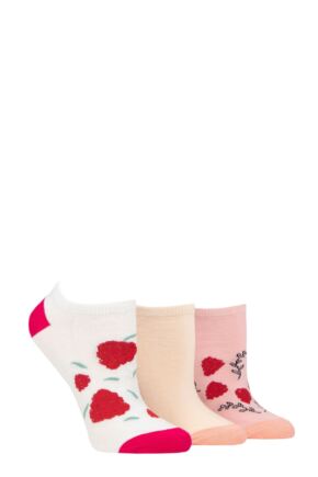 Women's 3 Pair SOCKSHOP Wildfeet Novelty Cotton Trainer Socks