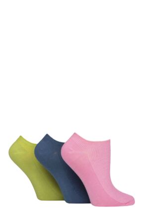 Women's 3 Pair Elle Bamboo Ribbed No Show Socks