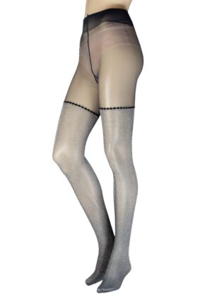 Women's 1 Pair Trasparenze Tabasco Lurex Mock Hold Up Tights