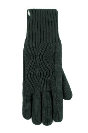 Women's 1 Pair SOCKSHOP Heat Holders Tampere Centre Cable Gloves Emerald M/L