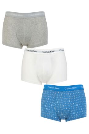 Mens 3 Pair Calvin Klein Low Rise Trunks