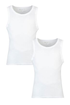 Mens 2 Pack Pringle Cotton Round Neck Vests