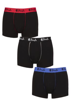 Mens 3 Pack Pringle Combed Cotton Trunks