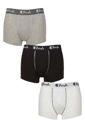 Mens 3 Pack Pringle Combed Cotton Trunks