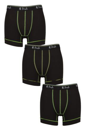 Mens 3 Pack Pringle Sports Performance Trunks Black / Green S