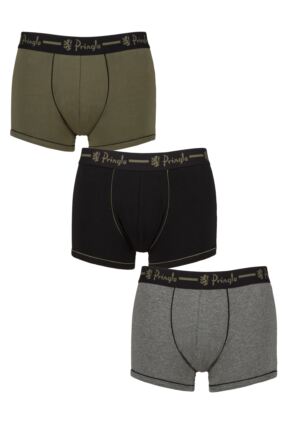 Mens 3 Pack Pringle Combed Cotton Trunks