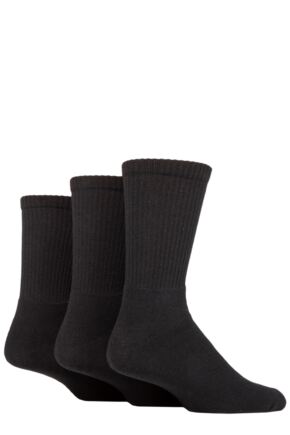 Mens 3 Pair SOCKSHOP TORE 100% Recycled Plain Cotton Sports Socks