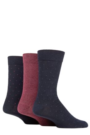 Mens 3 Pair SOCKSHOP TORE 100% Recycled Dots Cotton Socks