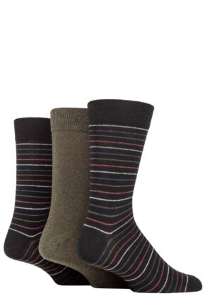 Mens 3 Pair SOCKSHOP TORE 100% Recycled Multi Stripe Cotton Socks