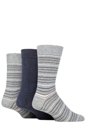 Mens 3 Pair SOCKSHOP TORE 100% Recycled Multi Stripe Cotton Socks