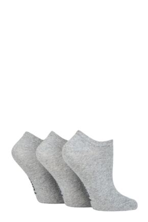 Women's 3 Pair SOCKSHOP TORE 100% Recycled Plain Cotton Trainer Socks Grey 4-8 Ladies