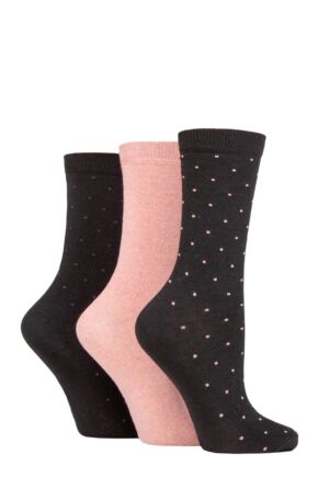 Women's 3 Pair SOCKSHOP TORE 100% Recycled Dots Cotton Socks