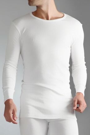 Mens SOCKSHOP Heat Holders Long Sleeved Thermal Vest White XL