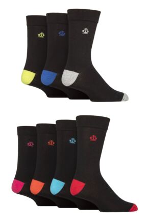 Mens 7 Pair Jeff Banks Plain Recycled Cotton Socks