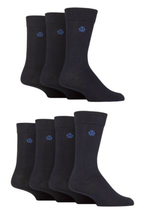 Mens 7 Pair Jeff Banks Plain Recycled Cotton Socks Navy 7-11 Mens