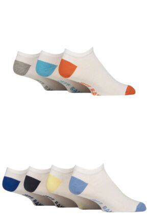 Mens 7 Pair Jeff Banks Recycled Cotton Patterned Trainer Socks