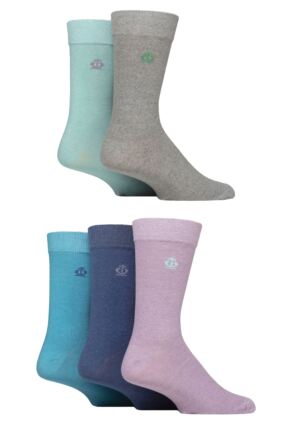 Mens 5 Pair Jeff Banks Plain Recycled Cotton Socks