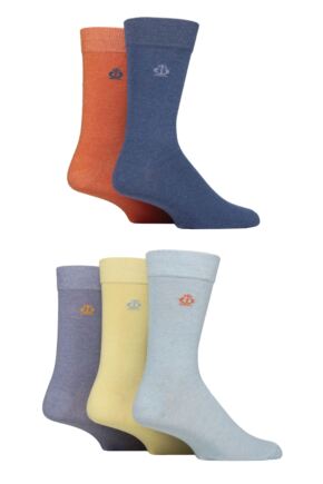 Mens 5 Pair Jeff Banks Plain Recycled Cotton Socks