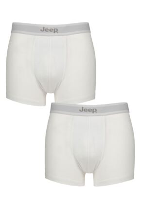 Mens 2 Pack Jeep Cotton Plain Fitted Hipster Trunks