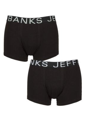 Mens 2 Pack Jeff Banks Cotton Trunks