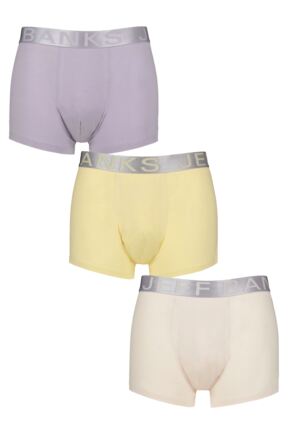 Mens 3 Pack Jeff Banks Cotton Pastel Trunks Pastel Lilac M