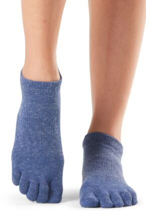 Women's 1 Pair ToeSox Full Toe Organic Cotton Low Rise Yoga Socks