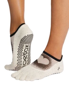 Women's 1 Pair ToeSox Full Toe Organic Cotton Luna Mesh Socks