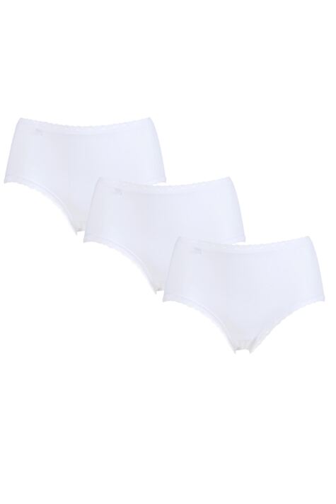 Sloggi Maxi Briefs Knickers 24/7 Cotton High Rise 3 Pack 96% Cotton Womens  Brief White at  Women's Clothing store