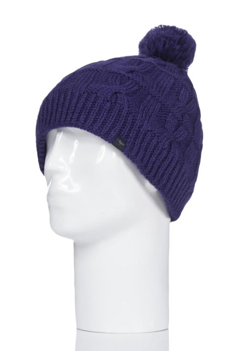 purple bobble hat