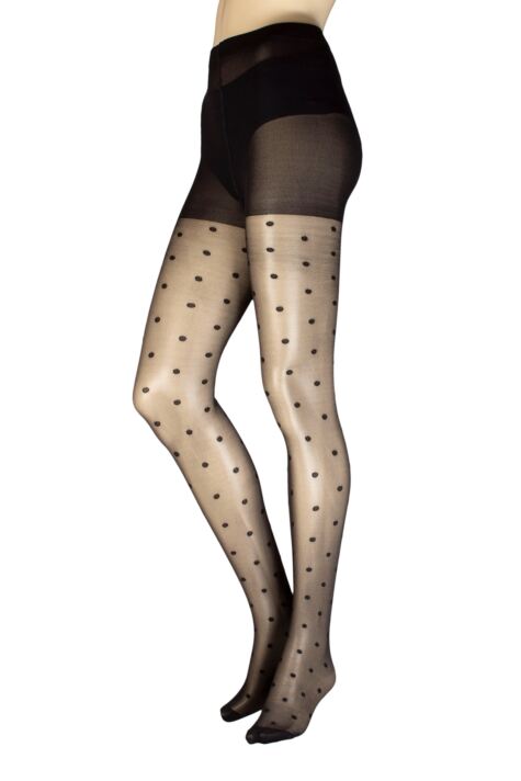 Polka dot black tights best sale