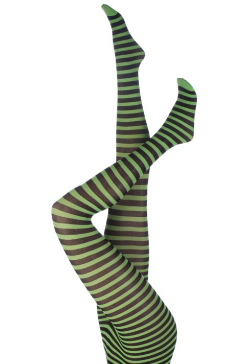 Ladies Silky Scarlet Ringer Striped Tights | SockShop