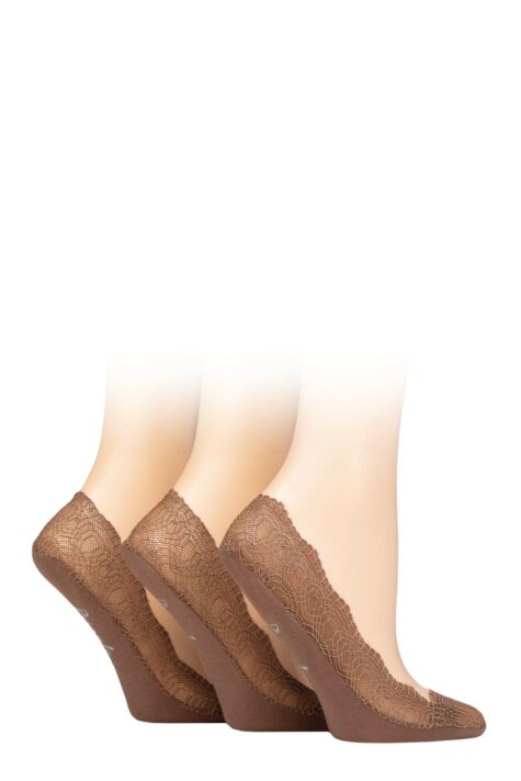 Ladies 3 Pair Pringle Lace Shoe Liner Socks from SockShop
