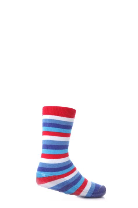 Boys SOCKSHOP Striped Gripper Slipper Socks